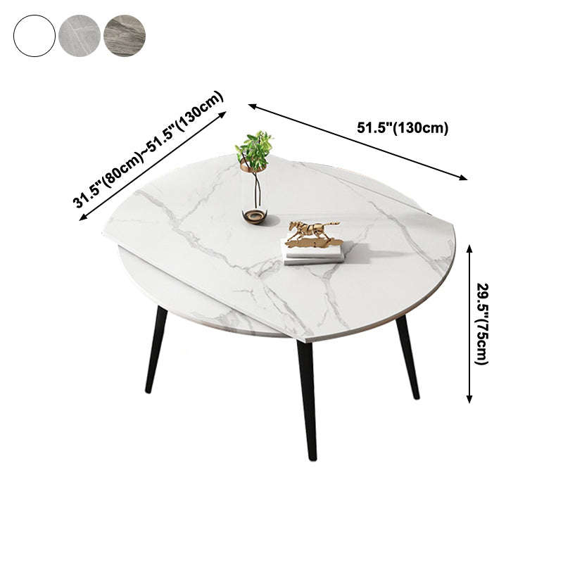 Mesa redonda de comedor de 4 pies, mesa abatible de piedra de estilo sencillo para el hogar