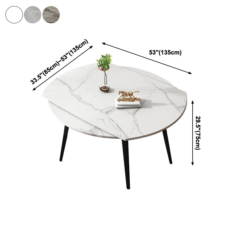 Mesa redonda de comedor de 4 pies, mesa abatible de piedra de estilo sencillo para el hogar