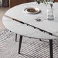 Round Dining Site Table Simplicity Style Stone Dinette Table with Drop-Leaf Clearhalo ' dining_table' 'Dining Tables & Seating' 'Dining Tables' 'Furniture' 'furniture_dining_table' 'Kitchen & Dining Furniture' 'kitchen&dining_furn' 'kitchen' 'kitchen_dining_table' 4112655