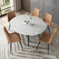 Round Dining Site Table Simplicity Style Stone Dinette Table with Drop-Leaf Clearhalo ' dining_table' 'Dining Tables & Seating' 'Dining Tables' 'Furniture' 'furniture_dining_table' 'Kitchen & Dining Furniture' 'kitchen&dining_furn' 'kitchen' 'kitchen_dining_table' 4112661