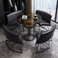 Modern Style Glass Dining Table Black Round Dinner Table with Pedestal Base Clearhalo ' dining_table' 'Dining Tables & Seating' 'Dining Tables' 'furn' 'furn_dining_table' 'Furniture' 'furniture_dining_table' 'Kitchen & Dining Furniture' 'kitchen&dining_furn' 'kitchen' 'kitchen_dining_table' 4112680