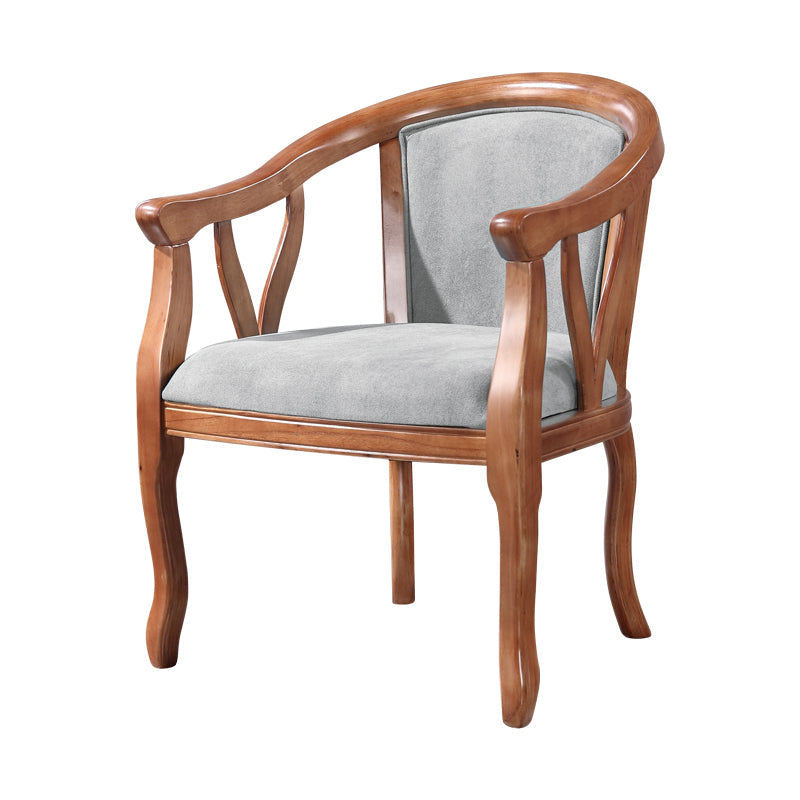 Traditional Solid Wood Dining Chair Linen Dining Arm Chair for Home Use Light Gray 1 Piece Clearhalo ' kitchen&dining_furn' 'Dining Chairs' 'Dining Tables & Seating' 'dining_chair' 'furn' 'furn_dining_chair' 'Furniture' 'furniture_dining_chair' 'Kitchen & Dining Furniture' 'kitchen' 4117640
