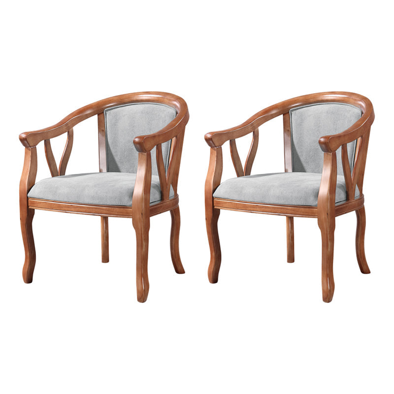 Traditional Solid Wood Dining Chair Linen Dining Arm Chair for Home Use Light Gray 2 Piece Set Clearhalo ' kitchen&dining_furn' 'Dining Chairs' 'Dining Tables & Seating' 'dining_chair' 'furn' 'furn_dining_chair' 'Furniture' 'furniture_dining_chair' 'Kitchen & Dining Furniture' 'kitchen' 4117642