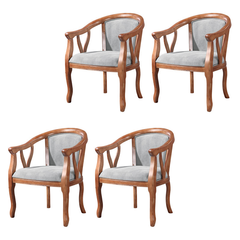 Traditional Solid Wood Dining Chair Linen Dining Arm Chair for Home Use Light Gray 4 Piece Set Clearhalo ' kitchen&dining_furn' 'Dining Chairs' 'Dining Tables & Seating' 'dining_chair' 'furn' 'furn_dining_chair' 'Furniture' 'furniture_dining_chair' 'Kitchen & Dining Furniture' 'kitchen' 4117644