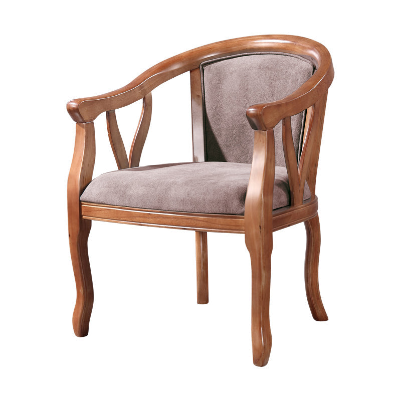 Traditional Solid Wood Dining Chair Linen Dining Arm Chair for Home Use Dark Coffee 1 Piece Clearhalo ' kitchen&dining_furn' 'Dining Chairs' 'Dining Tables & Seating' 'dining_chair' 'furn' 'furn_dining_chair' 'Furniture' 'furniture_dining_chair' 'Kitchen & Dining Furniture' 'kitchen' 4117646