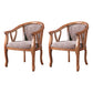 Traditional Solid Wood Dining Chair Linen Dining Arm Chair for Home Use Dark Coffee 2 Piece Set Clearhalo ' kitchen&dining_furn' 'Dining Chairs' 'Dining Tables & Seating' 'dining_chair' 'furn' 'furn_dining_chair' 'Furniture' 'furniture_dining_chair' 'Kitchen & Dining Furniture' 'kitchen' 4117648