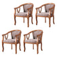 Traditional Solid Wood Dining Chair Linen Dining Arm Chair for Home Use Dark Coffee 4 Piece Set Clearhalo ' kitchen&dining_furn' 'Dining Chairs' 'Dining Tables & Seating' 'dining_chair' 'furn' 'furn_dining_chair' 'Furniture' 'furniture_dining_chair' 'Kitchen & Dining Furniture' 'kitchen' 4117651