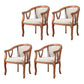 Traditional Solid Wood Dining Chair Linen Dining Arm Chair for Home Use Off-White 4 Piece Set Clearhalo ' kitchen&dining_furn' 'Dining Chairs' 'Dining Tables & Seating' 'dining_chair' 'furn' 'furn_dining_chair' 'Furniture' 'furniture_dining_chair' 'Kitchen & Dining Furniture' 'kitchen' 4117656