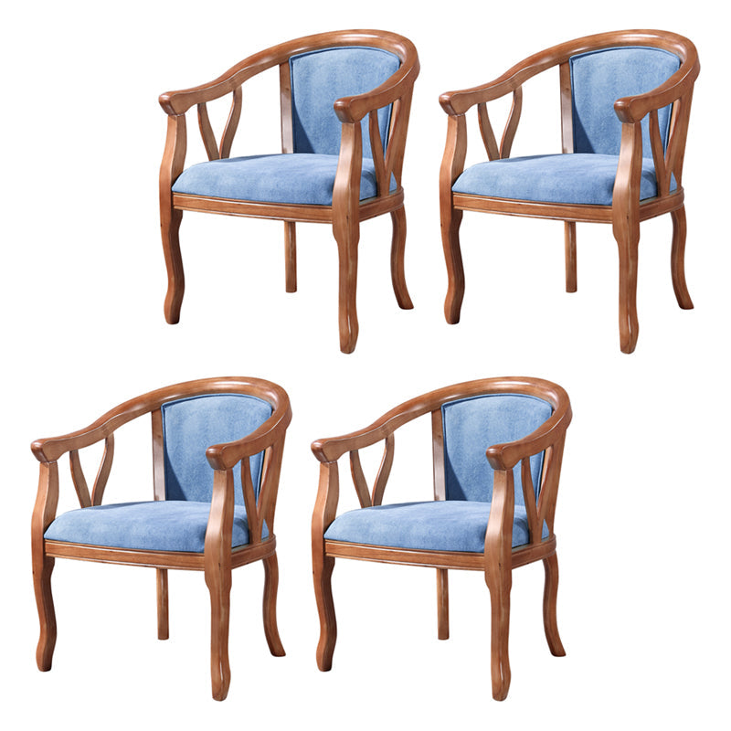 Traditional Solid Wood Dining Chair Linen Dining Arm Chair for Home Use Dark Blue 4 Piece Set Clearhalo ' kitchen&dining_furn' 'Dining Chairs' 'Dining Tables & Seating' 'dining_chair' 'furn' 'furn_dining_chair' 'Furniture' 'furniture_dining_chair' 'Kitchen & Dining Furniture' 'kitchen' 4117658