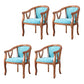 Traditional Solid Wood Dining Chair Linen Dining Arm Chair for Home Use Sky Blue 4 Piece Set Clearhalo ' kitchen&dining_furn' 'Dining Chairs' 'Dining Tables & Seating' 'dining_chair' 'furn' 'furn_dining_chair' 'Furniture' 'furniture_dining_chair' 'Kitchen & Dining Furniture' 'kitchen' 4117661