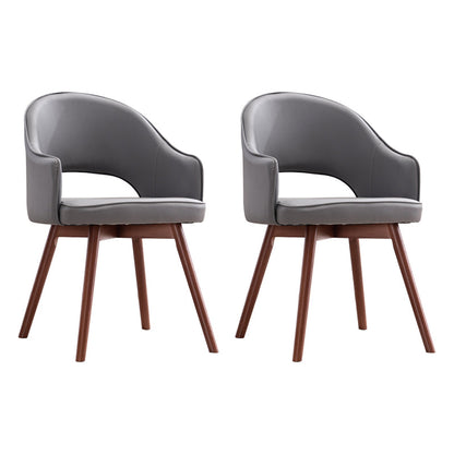 Scandinavian Restaurant Open Back Arm Chair Matte Finish Upholstered (Set of 2) Dark Gray Clearhalo ' kitchen&dining_furn' 'Dining Chairs' 'Dining Tables & Seating' 'dining_chair' 'furn' 'furn_dining_chair' 'Furniture' 'furniture_dining_chair' 'Kitchen & Dining Furniture' 'kitchen' 4117667