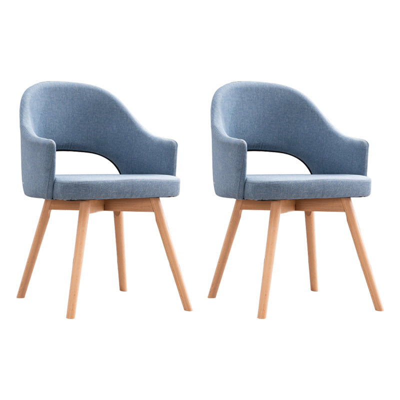 Scandinavian Restaurant Open Back Arm Chair Matte Finish Upholstered (Set of 2) Light Blue Clearhalo ' kitchen&dining_furn' 'Dining Chairs' 'Dining Tables & Seating' 'dining_chair' 'furn' 'furn_dining_chair' 'Furniture' 'furniture_dining_chair' 'Kitchen & Dining Furniture' 'kitchen' 4117669
