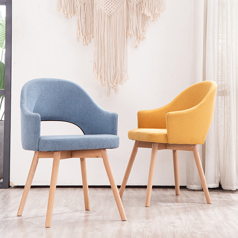 Scandinavian Restaurant Open Back Arm Chair Matte Finish Upholstered (Set of 2) Clearhalo ' kitchen&dining_furn' 'Dining Chairs' 'Dining Tables & Seating' 'dining_chair' 'furn' 'furn_dining_chair' 'Furniture' 'furniture_dining_chair' 'Kitchen & Dining Furniture' 'kitchen' 4117670