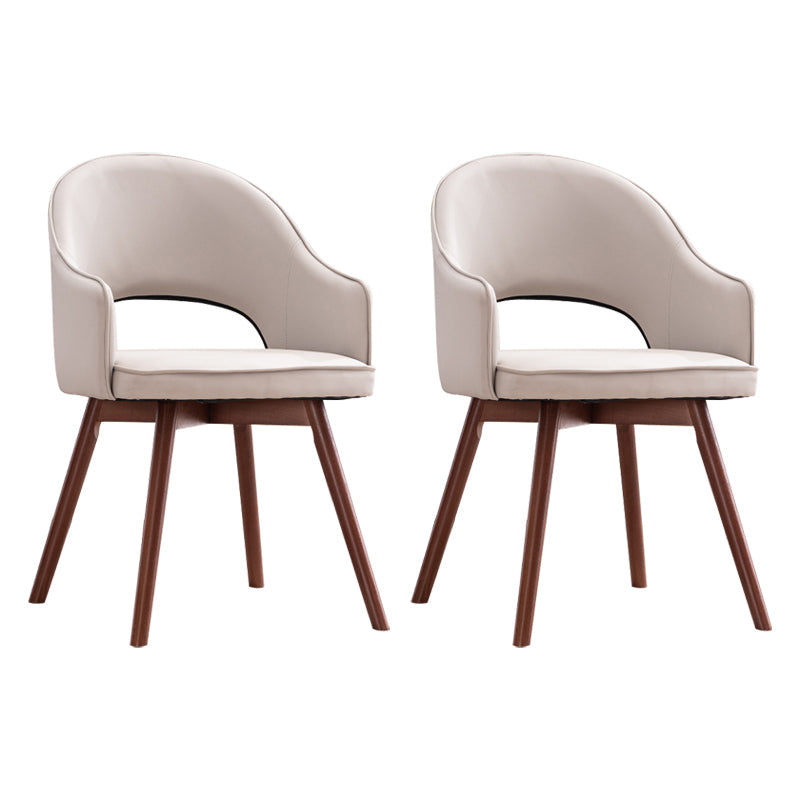 Scandinavian Restaurant Open Back Arm Chair Matte Finish Upholstered (Set of 2) Light Gray Clearhalo ' kitchen&dining_furn' 'Dining Chairs' 'Dining Tables & Seating' 'dining_chair' 'furn' 'furn_dining_chair' 'Furniture' 'furniture_dining_chair' 'Kitchen & Dining Furniture' 'kitchen' 4117673