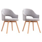 Scandinavian Restaurant Open Back Arm Chair Matte Finish Upholstered (Set of 2) Grey Clearhalo ' kitchen&dining_furn' 'Dining Chairs' 'Dining Tables & Seating' 'dining_chair' 'furn' 'furn_dining_chair' 'Furniture' 'furniture_dining_chair' 'Kitchen & Dining Furniture' 'kitchen' 4117679