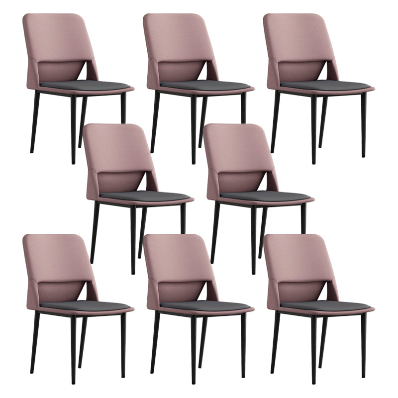 Industrial Metal Dining Room Chairs Open Back Dining Side Chairs for Restaurant Pink 8 Piece Set Clearhalo ' kitchen&dining_furn' 'Dining Chairs' 'Dining Tables & Seating' 'dining_chair' 'furn' 'furn_dining_chair' 'Furniture' 'furniture_dining_chair' 'Kitchen & Dining Furniture' 'kitchen' 4117688