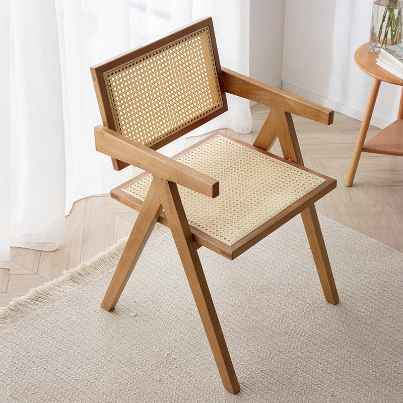 Traditional Wood Dining Chair Coffee Shop Cane Back Dining Chair with Arm Wood 1 Piece Clearhalo ' kitchen&dining_furn' 'Dining Chairs' 'Dining Tables & Seating' 'dining_chair' 'furn' 'furn_dining_chair' 'Furniture' 'furniture_dining_chair' 'Kitchen & Dining Furniture' 'kitchen' 4117708