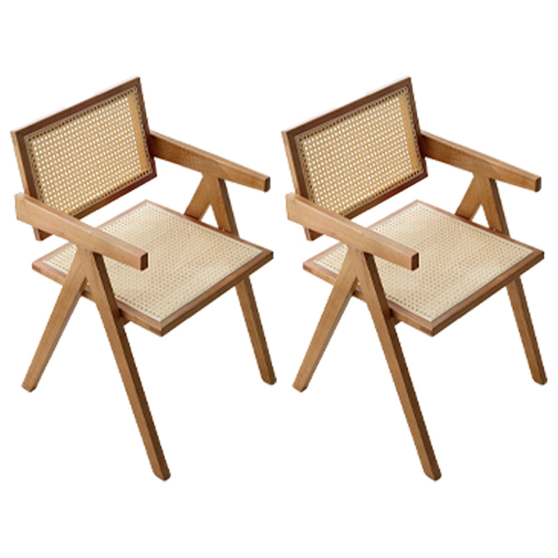 Traditional Wood Dining Chair Coffee Shop Cane Back Dining Chair with Arm Wood 2 Piece Set Clearhalo ' kitchen&dining_furn' 'Dining Chairs' 'Dining Tables & Seating' 'dining_chair' 'furn' 'furn_dining_chair' 'Furniture' 'furniture_dining_chair' 'Kitchen & Dining Furniture' 'kitchen' 4117710