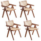 Traditional Wood Dining Chair Coffee Shop Cane Back Dining Chair with Arm Walnut 4 Piece Set Clearhalo ' kitchen&dining_furn' 'Dining Chairs' 'Dining Tables & Seating' 'dining_chair' 'furn' 'furn_dining_chair' 'Furniture' 'furniture_dining_chair' 'Kitchen & Dining Furniture' 'kitchen' 4117713