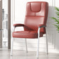 Minimalist Style PU Leather Dining Chair Solid Back Upholstered Arm Single Chair Burgundy Clearhalo ' kitchen&dining_furn' 'Dining Chairs' 'Dining Tables & Seating' 'dining_chair' 'furn' 'furn_dining_chair' 'Furniture' 'furniture_dining_chair' 'Kitchen & Dining Furniture' 'kitchen' 4117728