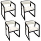 Traditional Style Metal Chairs Set Kitchen Dining Open Back Arm Chairs Off-White 4 Piece Set Clearhalo ' kitchen&dining_furn' 'Dining Chairs' 'Dining Tables & Seating' 'dining_chair' 'furn' 'furn_dining_chair' 'Furniture' 'furniture_dining_chair' 'Kitchen & Dining Furniture' 'kitchen' 4117744
