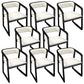 Traditional Style Metal Chairs Set Kitchen Dining Open Back Arm Chairs Off-White 8 Piece Set Clearhalo ' kitchen&dining_furn' 'Dining Chairs' 'Dining Tables & Seating' 'dining_chair' 'furn' 'furn_dining_chair' 'Furniture' 'furniture_dining_chair' 'Kitchen & Dining Furniture' 'kitchen' 4117745