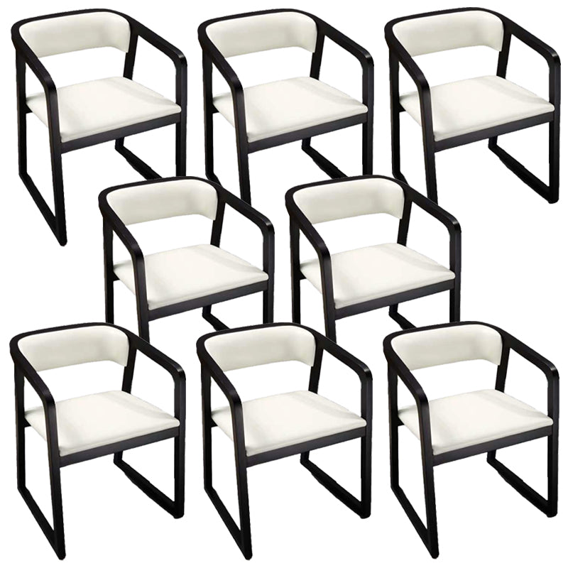 Traditional Style Metal Chairs Set Kitchen Dining Open Back Arm Chairs Off-White 8 Piece Set Clearhalo ' kitchen&dining_furn' 'Dining Chairs' 'Dining Tables & Seating' 'dining_chair' 'furn' 'furn_dining_chair' 'Furniture' 'furniture_dining_chair' 'Kitchen & Dining Furniture' 'kitchen' 4117745