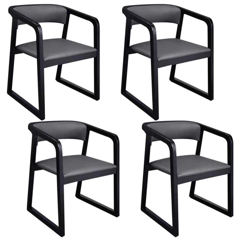 Traditional Style Metal Chairs Set Kitchen Dining Open Back Arm Chairs Dark Gray 4 Piece Set Clearhalo ' kitchen&dining_furn' 'Dining Chairs' 'Dining Tables & Seating' 'dining_chair' 'furn' 'furn_dining_chair' 'Furniture' 'furniture_dining_chair' 'Kitchen & Dining Furniture' 'kitchen' 4117747