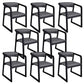 Traditional Style Metal Chairs Set Kitchen Dining Open Back Arm Chairs Dark Gray 8 Piece Set Clearhalo ' kitchen&dining_furn' 'Dining Chairs' 'Dining Tables & Seating' 'dining_chair' 'furn' 'furn_dining_chair' 'Furniture' 'furniture_dining_chair' 'Kitchen & Dining Furniture' 'kitchen' 4117749
