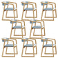 Traditional Style Metal Chairs Set Kitchen Dining Open Back Arm Chairs Blue 8 Piece Set Clearhalo ' kitchen&dining_furn' 'Dining Chairs' 'Dining Tables & Seating' 'dining_chair' 'furn' 'furn_dining_chair' 'Furniture' 'furniture_dining_chair' 'Kitchen & Dining Furniture' 'kitchen' 4117753