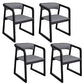 Traditional Style Metal Chairs Set Kitchen Dining Open Back Arm Chairs Light Gray 4 Piece Set Clearhalo ' kitchen&dining_furn' 'Dining Chairs' 'Dining Tables & Seating' 'dining_chair' 'furn' 'furn_dining_chair' 'Furniture' 'furniture_dining_chair' 'Kitchen & Dining Furniture' 'kitchen' 4117754