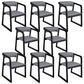 Traditional Style Metal Chairs Set Kitchen Dining Open Back Arm Chairs Light Gray 8 Piece Set Clearhalo ' kitchen&dining_furn' 'Dining Chairs' 'Dining Tables & Seating' 'dining_chair' 'furn' 'furn_dining_chair' 'Furniture' 'furniture_dining_chair' 'Kitchen & Dining Furniture' 'kitchen' 4117755