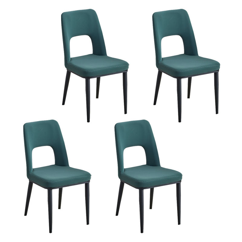 Industrial Metal Dining Room Chairs Armless Open Back Dining Side Chair for Home Use Blackish Green 4 Piece Set Clearhalo ' kitchen&dining_furn' 'Dining Chairs' 'Dining Tables & Seating' 'dining_chair' 'furn' 'furn_dining_chair' 'Furniture' 'furniture_dining_chair' 'Kitchen & Dining Furniture' 'kitchen' 4117765