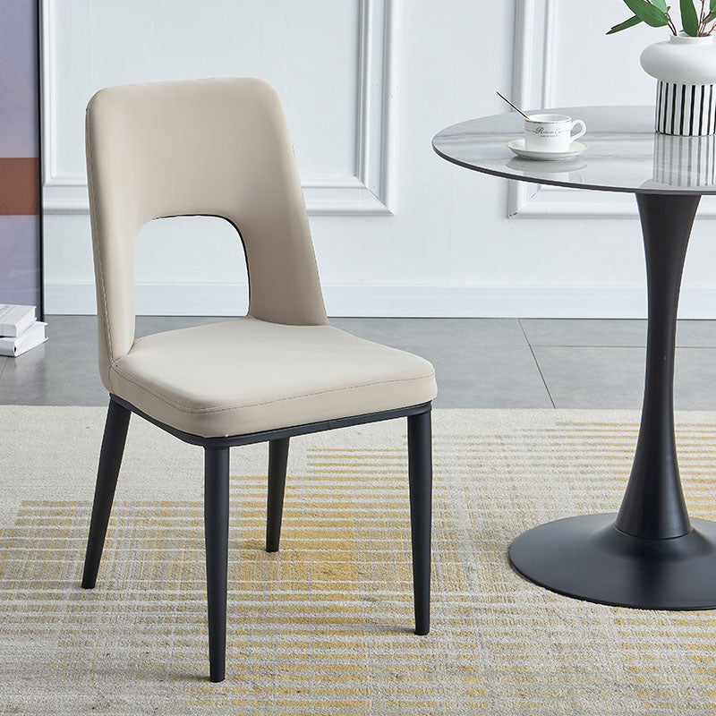 Industrial Metal Dining Room Chairs Armless Open Back Dining Side Chair for Home Use Off-White 1 Piece Clearhalo ' kitchen&dining_furn' 'Dining Chairs' 'Dining Tables & Seating' 'dining_chair' 'furn' 'furn_dining_chair' 'Furniture' 'furniture_dining_chair' 'Kitchen & Dining Furniture' 'kitchen' 4117767