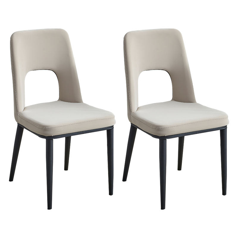 Industrial Metal Dining Room Chairs Armless Open Back Dining Side Chair for Home Use Off-White 2 Piece Set Clearhalo ' kitchen&dining_furn' 'Dining Chairs' 'Dining Tables & Seating' 'dining_chair' 'furn' 'furn_dining_chair' 'Furniture' 'furniture_dining_chair' 'Kitchen & Dining Furniture' 'kitchen' 4117769