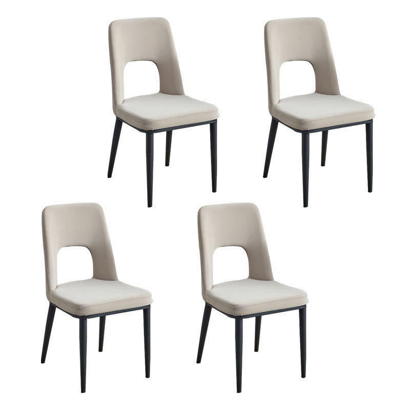 Industrial Metal Dining Room Chairs Armless Open Back Dining Side Chair for Home Use Off-White 4 Piece Set Clearhalo ' kitchen&dining_furn' 'Dining Chairs' 'Dining Tables & Seating' 'dining_chair' 'furn' 'furn_dining_chair' 'Furniture' 'furniture_dining_chair' 'Kitchen & Dining Furniture' 'kitchen' 4117771