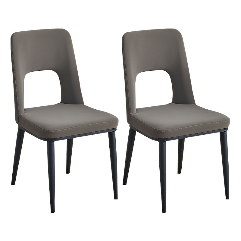 Industrial Metal Dining Room Chairs Armless Open Back Dining Side Chair for Home Use Dark Gray 2 Piece Set Clearhalo ' kitchen&dining_furn' 'Dining Chairs' 'Dining Tables & Seating' 'dining_chair' 'furn' 'furn_dining_chair' 'Furniture' 'furniture_dining_chair' 'Kitchen & Dining Furniture' 'kitchen' 4117776