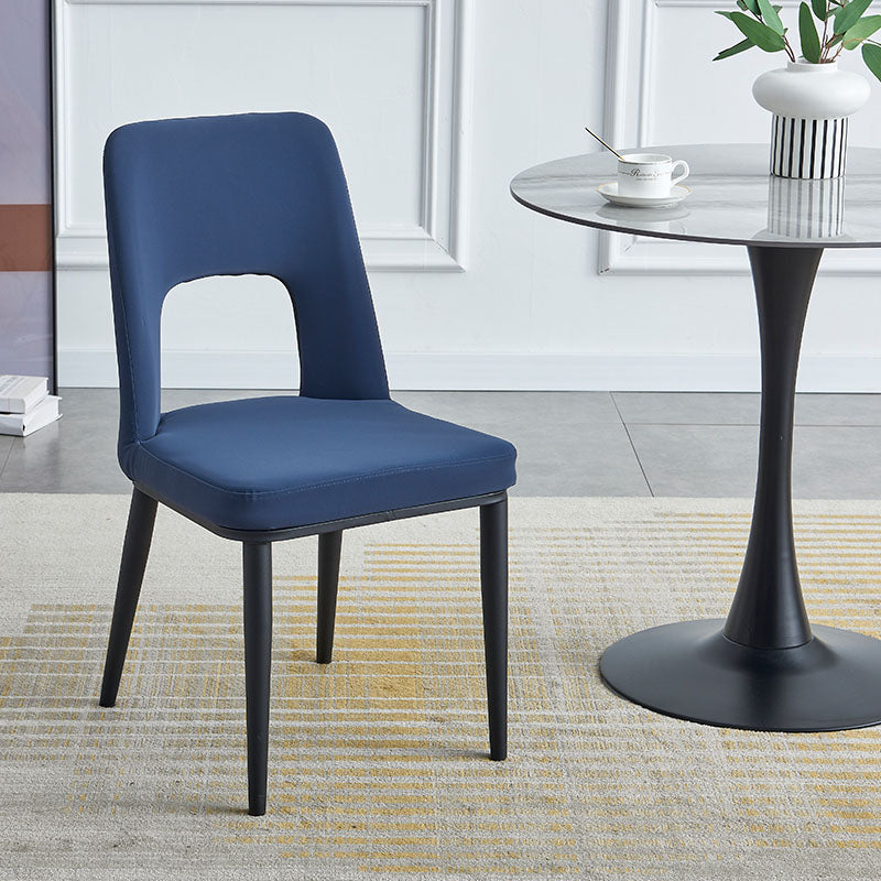 Industrial Metal Dining Room Chairs Armless Open Back Dining Side Chair for Home Use Dark Blue 1 Piece Clearhalo ' kitchen&dining_furn' 'Dining Chairs' 'Dining Tables & Seating' 'dining_chair' 'furn' 'furn_dining_chair' 'Furniture' 'furniture_dining_chair' 'Kitchen & Dining Furniture' 'kitchen' 4117780