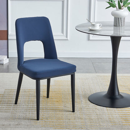 Industrial Metal Dining Room Chairs Armless Open Back Dining Side Chair for Home Use Dark Blue 1 Piece Clearhalo ' kitchen&dining_furn' 'Dining Chairs' 'Dining Tables & Seating' 'dining_chair' 'furn' 'furn_dining_chair' 'Furniture' 'furniture_dining_chair' 'Kitchen & Dining Furniture' 'kitchen' 4117780