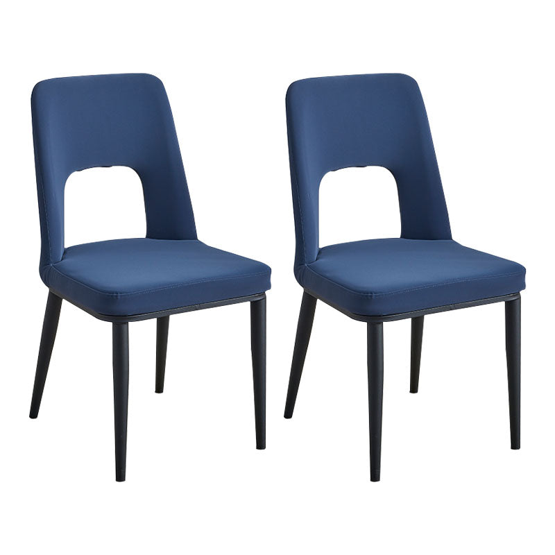 Industrial Metal Dining Room Chairs Armless Open Back Dining Side Chair for Home Use Dark Blue 2 Piece Set Clearhalo ' kitchen&dining_furn' 'Dining Chairs' 'Dining Tables & Seating' 'dining_chair' 'furn' 'furn_dining_chair' 'Furniture' 'furniture_dining_chair' 'Kitchen & Dining Furniture' 'kitchen' 4117782