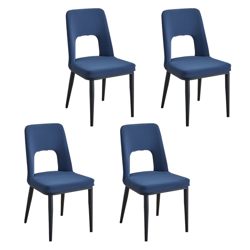 Industrial Metal Dining Room Chairs Armless Open Back Dining Side Chair for Home Use Dark Blue 4 Piece Set Clearhalo ' kitchen&dining_furn' 'Dining Chairs' 'Dining Tables & Seating' 'dining_chair' 'furn' 'furn_dining_chair' 'Furniture' 'furniture_dining_chair' 'Kitchen & Dining Furniture' 'kitchen' 4117783