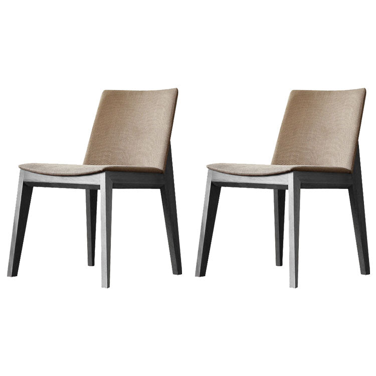 Upholstered Armless Dining Chairs Indoor Side Chairs with Wood Legs (Set of 2) Light Khaki Clearhalo ' kitchen&dining_furn' 'Dining Chairs' 'Dining Tables & Seating' 'dining_chair' 'furn' 'furn_dining_chair' 'Furniture' 'furniture_dining_chair' 'Kitchen & Dining Furniture' 'kitchen' 4117788
