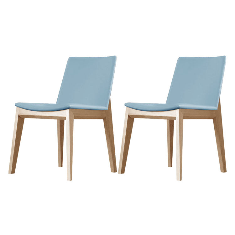 Upholstered Armless Dining Chairs Indoor Side Chairs with Wood Legs (Set of 2) Blue Clearhalo ' kitchen&dining_furn' 'Dining Chairs' 'Dining Tables & Seating' 'dining_chair' 'furn' 'furn_dining_chair' 'Furniture' 'furniture_dining_chair' 'Kitchen & Dining Furniture' 'kitchen' 4117789