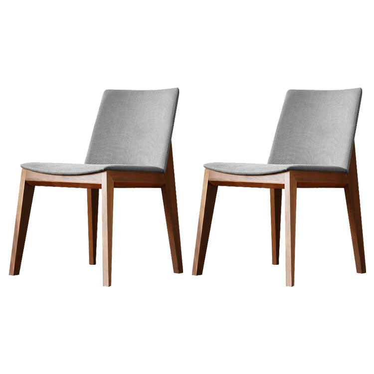 Upholstered Armless Dining Chairs Indoor Side Chairs with Wood Legs (Set of 2) Light Gray Clearhalo ' kitchen&dining_furn' 'Dining Chairs' 'Dining Tables & Seating' 'dining_chair' 'furn' 'furn_dining_chair' 'Furniture' 'furniture_dining_chair' 'Kitchen & Dining Furniture' 'kitchen' 4117792