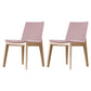 Upholstered Armless Dining Chairs Indoor Side Chairs with Wood Legs (Set of 2) Pink Clearhalo ' kitchen&dining_furn' 'Dining Chairs' 'Dining Tables & Seating' 'dining_chair' 'furn' 'furn_dining_chair' 'Furniture' 'furniture_dining_chair' 'Kitchen & Dining Furniture' 'kitchen' 4117795
