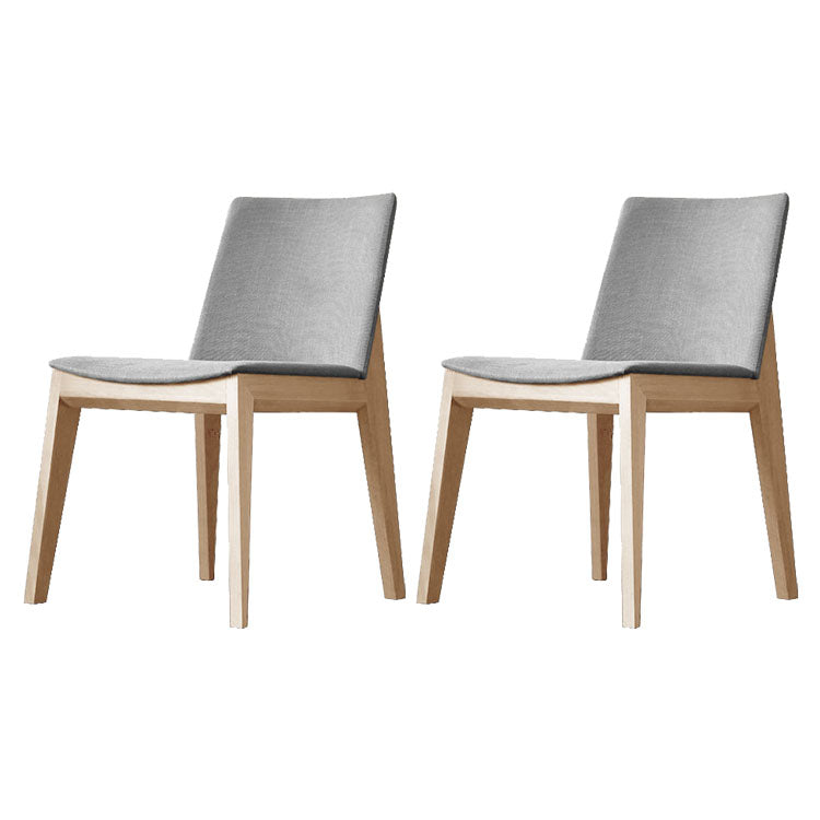 Upholstered Armless Dining Chairs Indoor Side Chairs with Wood Legs (Set of 2) Grey Clearhalo ' kitchen&dining_furn' 'Dining Chairs' 'Dining Tables & Seating' 'dining_chair' 'furn' 'furn_dining_chair' 'Furniture' 'furniture_dining_chair' 'Kitchen & Dining Furniture' 'kitchen' 4117797