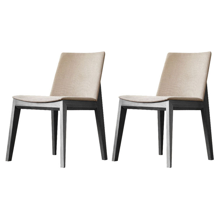 Upholstered Armless Dining Chairs Indoor Side Chairs with Wood Legs (Set of 2) Light Beige Clearhalo ' kitchen&dining_furn' 'Dining Chairs' 'Dining Tables & Seating' 'dining_chair' 'furn' 'furn_dining_chair' 'Furniture' 'furniture_dining_chair' 'Kitchen & Dining Furniture' 'kitchen' 4117801