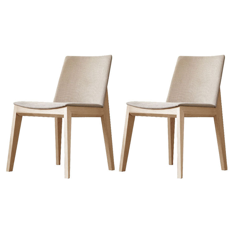 Upholstered Armless Dining Chairs Indoor Side Chairs with Wood Legs (Set of 2) Beige Clearhalo ' kitchen&dining_furn' 'Dining Chairs' 'Dining Tables & Seating' 'dining_chair' 'furn' 'furn_dining_chair' 'Furniture' 'furniture_dining_chair' 'Kitchen & Dining Furniture' 'kitchen' 4117803