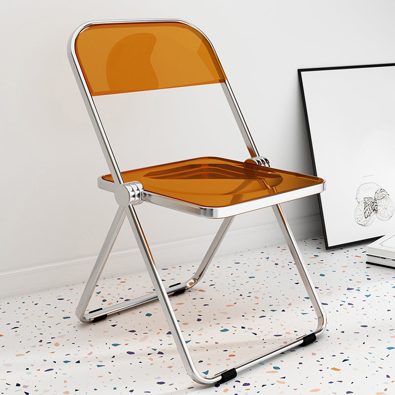 Industrial Style Open Back Dining Side Chair Plastic Dining Armless Chair for Home Amber 1 Piece Clearhalo ' kitchen&dining_furn' 'Dining Chairs' 'Dining Tables & Seating' 'dining_chair' 'furn' 'furn_dining_chair' 'Furniture' 'furniture_dining_chair' 'Kitchen & Dining Furniture' 'kitchen' 4117959