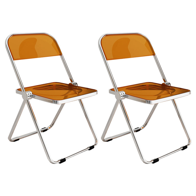 Industrial Style Open Back Dining Side Chair Plastic Dining Armless Chair for Home Amber 2 Piece Set Clearhalo ' kitchen&dining_furn' 'Dining Chairs' 'Dining Tables & Seating' 'dining_chair' 'furn' 'furn_dining_chair' 'Furniture' 'furniture_dining_chair' 'Kitchen & Dining Furniture' 'kitchen' 4117960